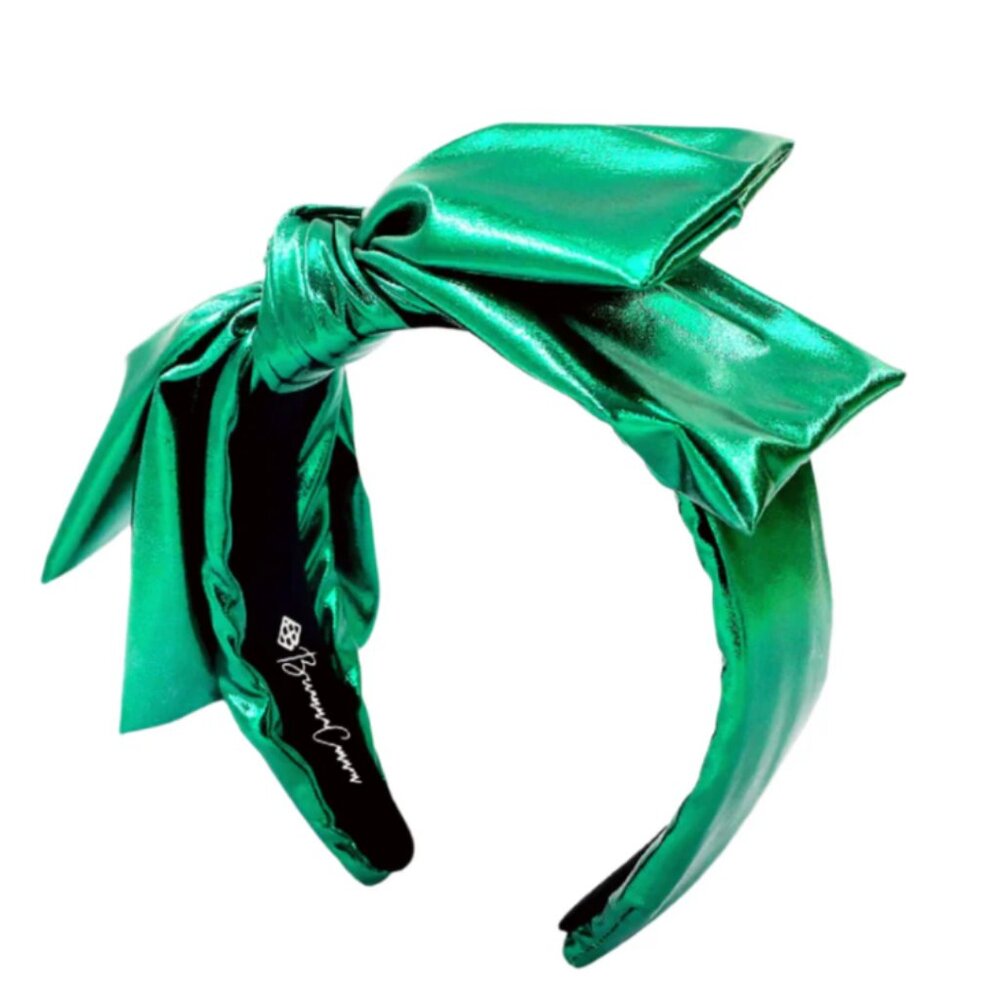 NEW Brianna Cannon Green Metallic Side Bow Headband